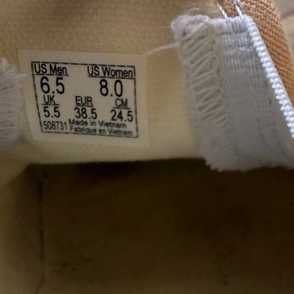 Women’s Vans Peach and White Checkerboard Slip On Sneakers - Picture 6 of 11